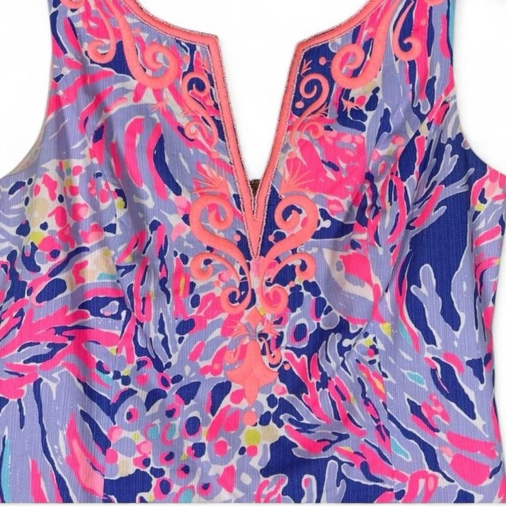RARE Lilly Pulitzer Lyssa Shift Shrimply Sleeveless Dress Pink Purple Blue Sz 6 - Picture 4 of 7